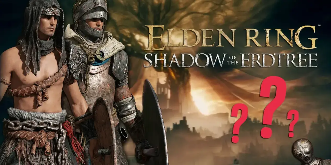 Dos guerreros se preparan para la aventura en Elden Ring: Shadow of the Erdtree, un nuevo título de los videojuegos de FromSoftware.