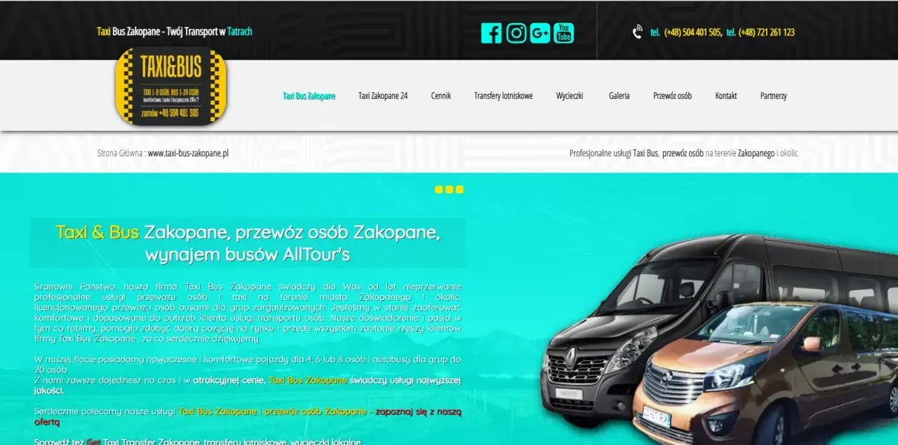 Profesjonalne usługi Taxi Bus Zakopane, przewóz osób i wynajem busów w Tatrach. Komfortowo i bezpiecznie.