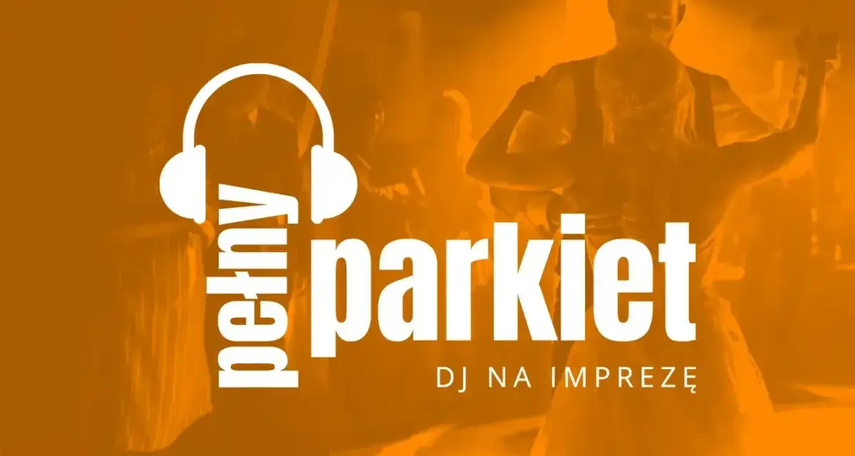 DJ na imprezę, który zapewni hity do tańca na parkiecie. Para tańczy w tle.