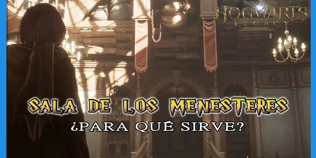 La **sala de los menesteres Hogwarts Legacy** se revela, un espacio mágico lleno de estantes y objetos.