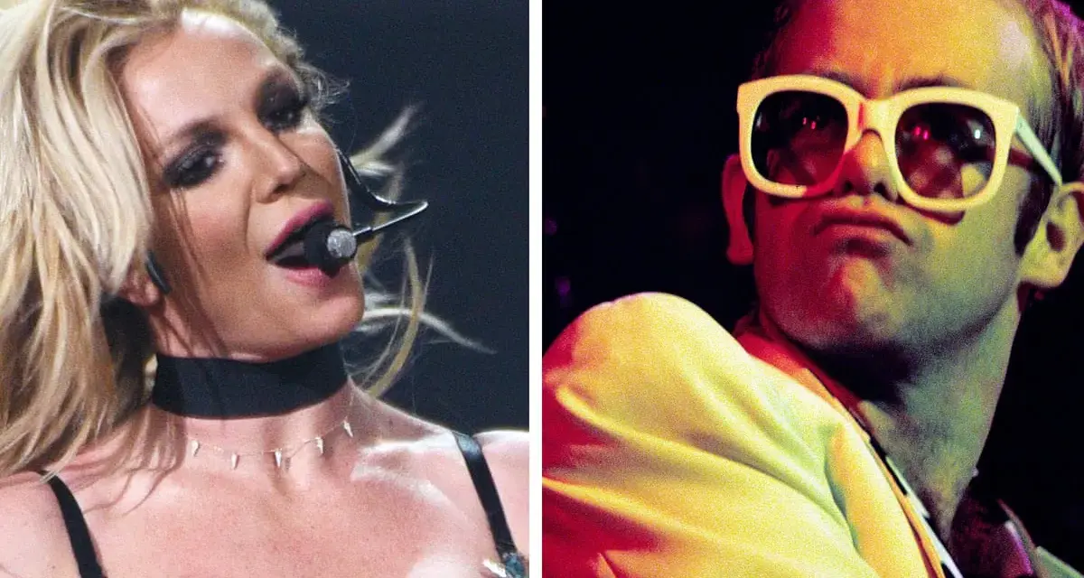 Britney Spears i Elton John na scenie.