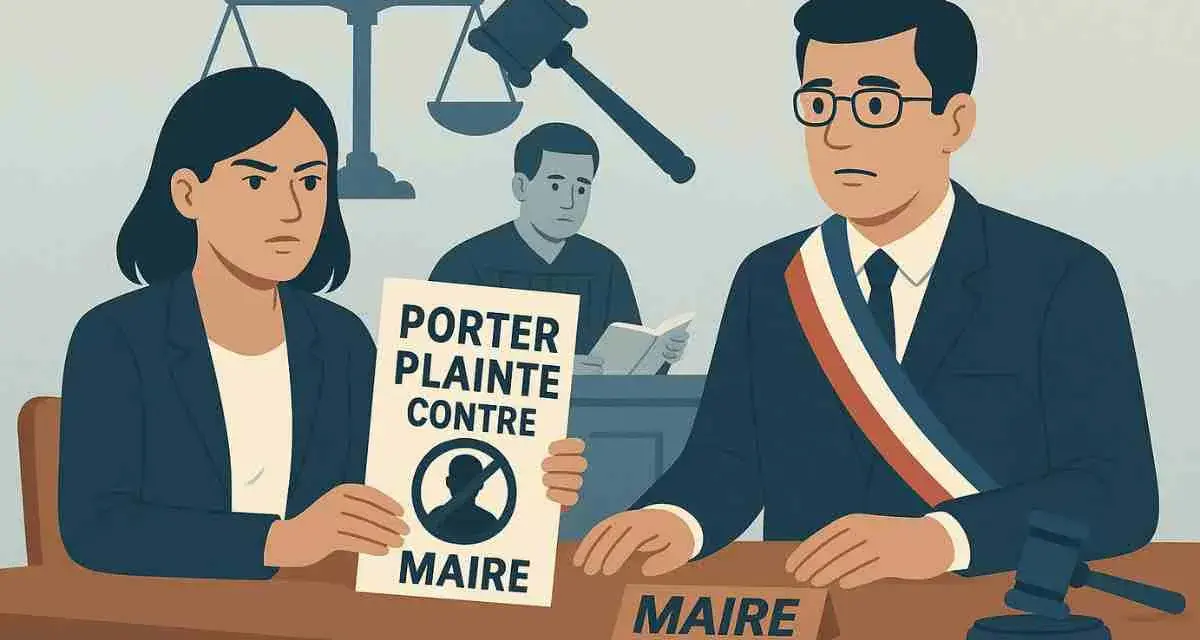 Une femme porte plainte contre un maire, dénonçant un abus de pouvoir dans une affaire de permis de construire. Le maire, visiblement préoccupé, est assis face à elle.