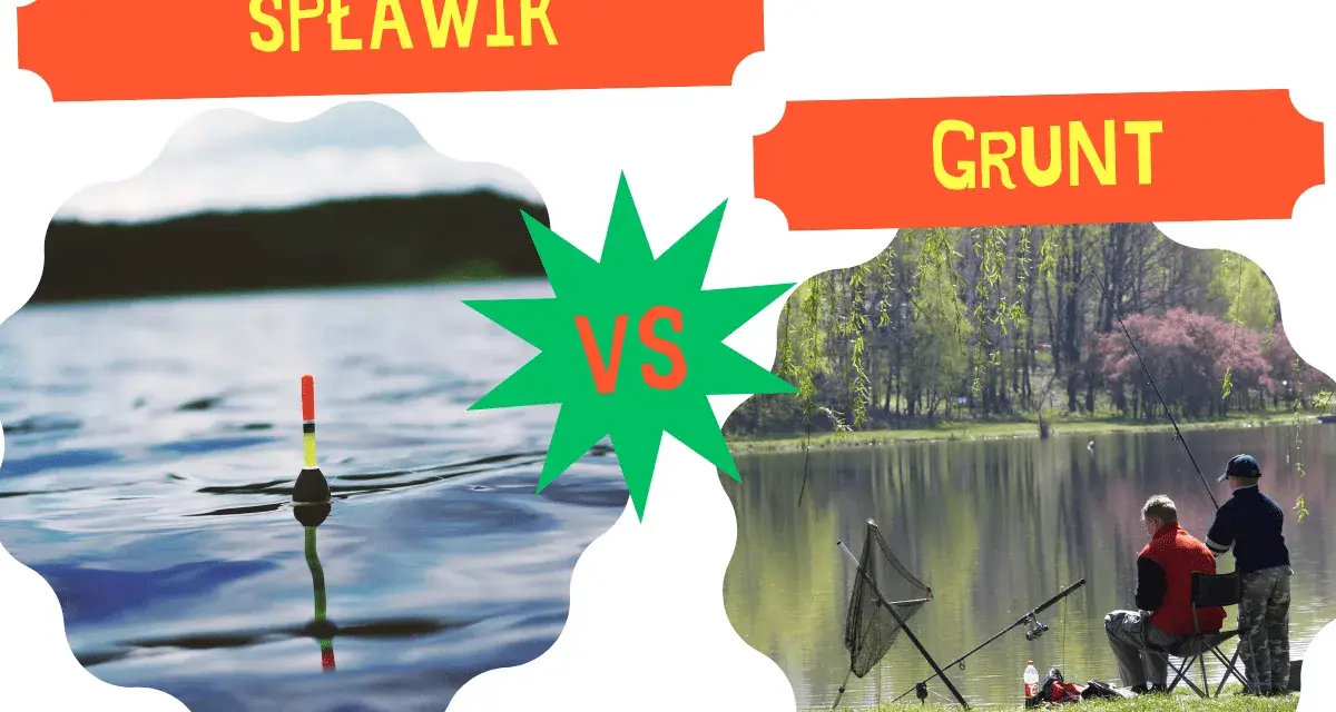 Spławik vs. grunt: jak ustawić grunt na spławik? Obrazek porównuje dwie metody wędkowania.