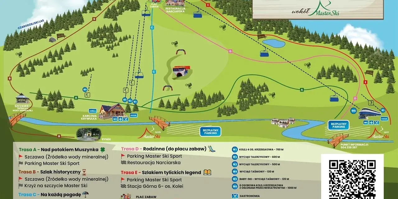 Mapa atrakcji Tylicz: ścieżki piesze i rowerowe, wyciągi, restauracje, parkingi. Idealne miejsce na aktywny wypoczynek.