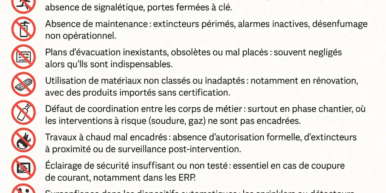 Affichage obligatoire consignes de sécurité à imprimer : 10 erreurs à éviter sur les chantiers pour la sécurité incendie.