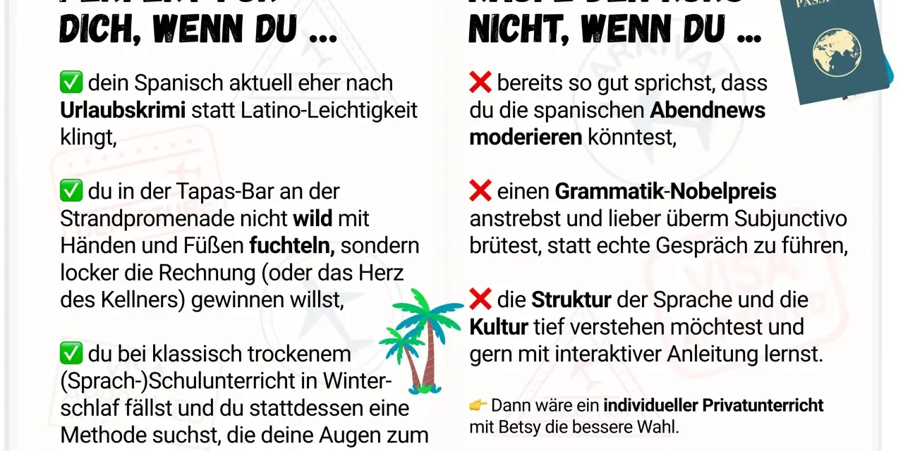Dein Spanisch klingt nach Urlaubskrimi? Dann ist dieser Kurs perfekt für dich! Lerne die Aussprache Spanisch spielerisch.