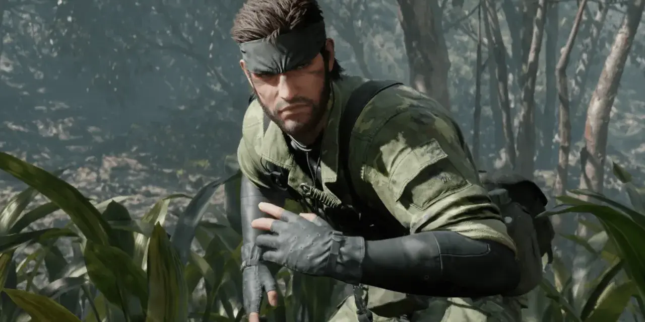 Snake, en su misión de **guía Metal Gear Solid Delta**, se agazapa en la jungla, listo para la acción.