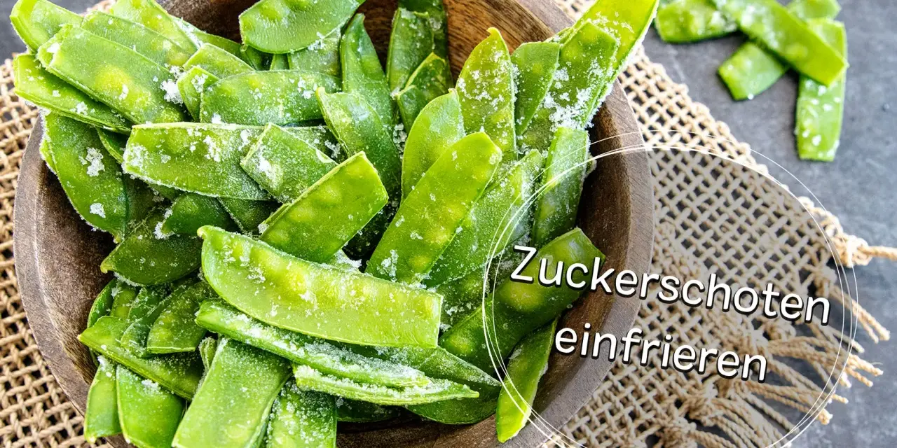 Zuckerschoten, frisch und knackig, bereit zum Einfrieren. So bleiben sie lange frisch und lecker für deine Gerichte.