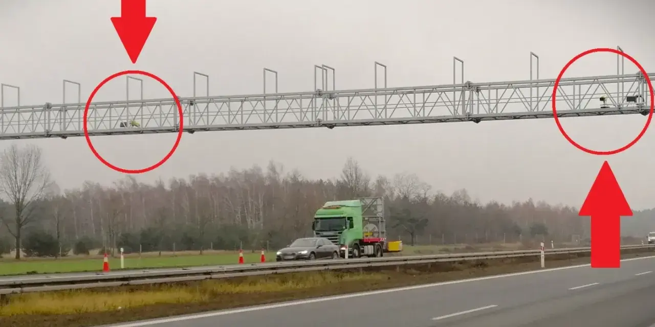 System odcinkowy pomiar prędkości a2. Kamery monitorują ruch na autostradzie.
