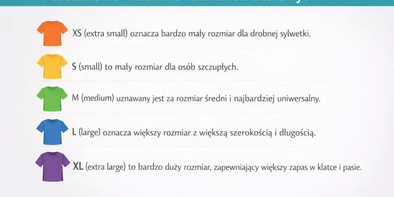 T-shirty: XS, S, M (uniwersalny), L (większy), XL. Jaki rozmiar jest większy l czy m? L jest większy od M.