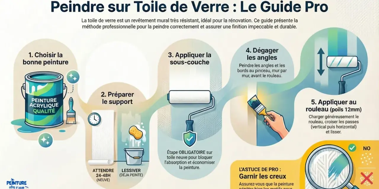 Guide pour peindre sur toile de verre : choisir la peinture, préparer le support, appliquer la sous-couche, dégager les angles et finir au rouleau. Idéal pour des toiles pour peindre une finition impeccable.