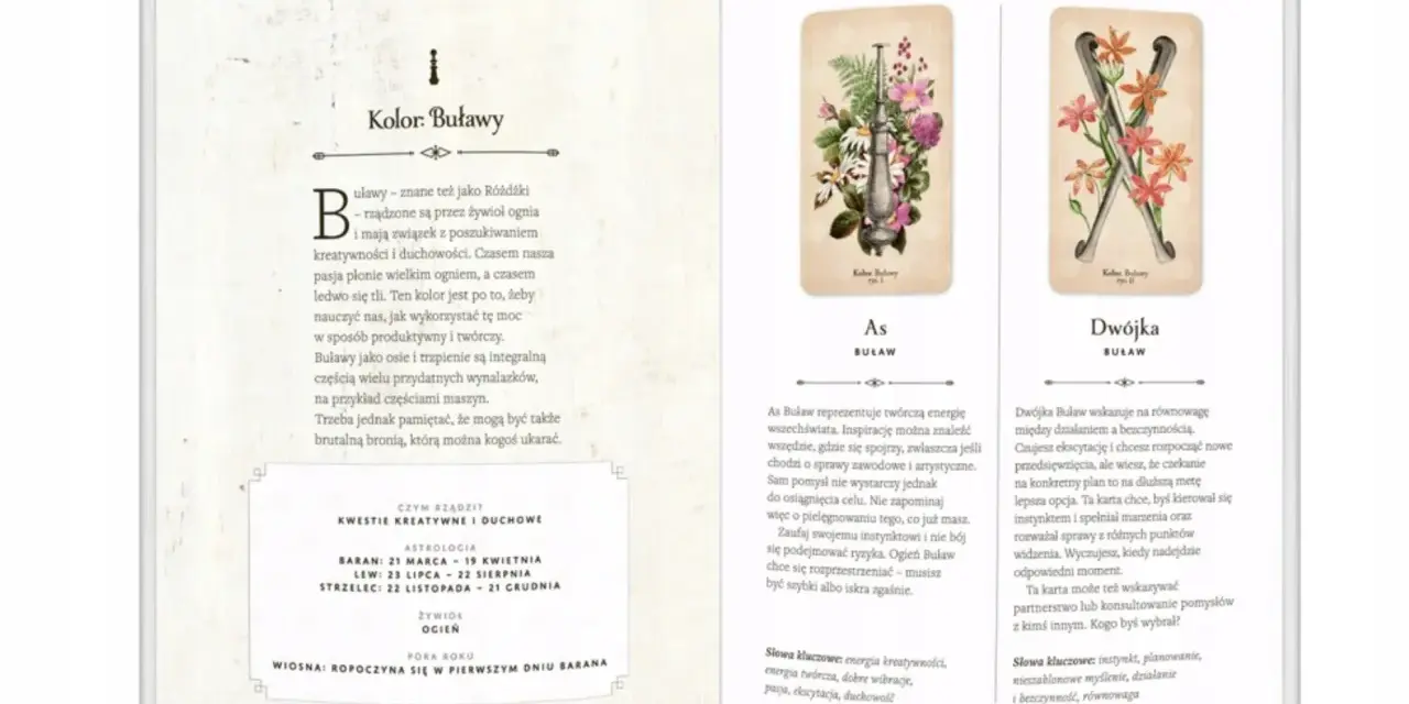 Kolor Buławy w tarocie symbolizuje ogień, kreatywność i duchowość. Czy tarot jest bezpieczny? Tak, jeśli używasz go mądrze, jak narzędzia do rozwoju.