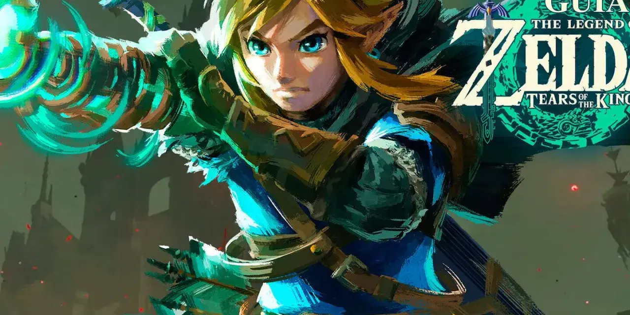 Link, con su arco brillante, listo para la aventura. Guía Zelda Tears of the Kingdom.
