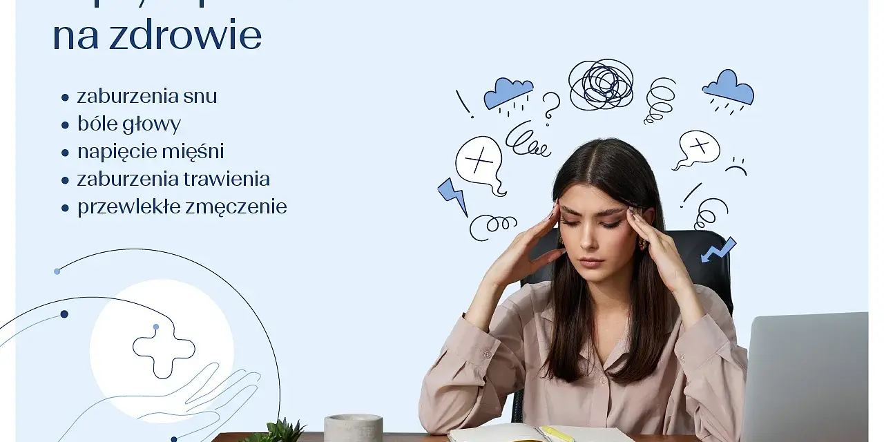 Kobieta z bólem głowy, objaw pracoholizmu. Wskazówki dotyczące leczenia i poprawy zdrowia.