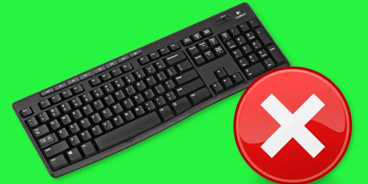 Schwarze Tastatur mit rotem X-Symbol. Die Tastatur ist gesperrt, das tastatur entsperren ist nicht möglich.