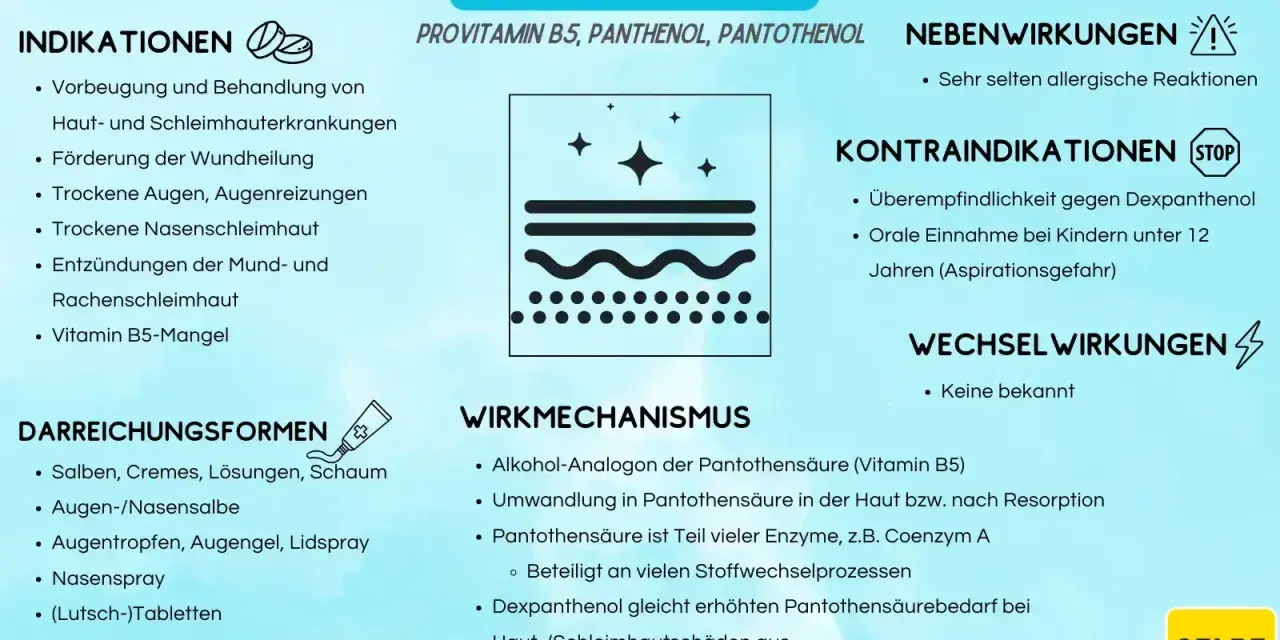 Dexpanthenol (Provitamin B5) unterstützt die Hautregeneration und Wundheilung. Die vitamin b5 wirkung haut ist vielfältig.