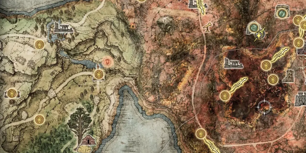 Mapa Elden Ring. Wiele miejsc do odkrycia, ale czy Elden Ring jest trudny? Ta mapa pokazuje, że jest wiele wyzwań.
