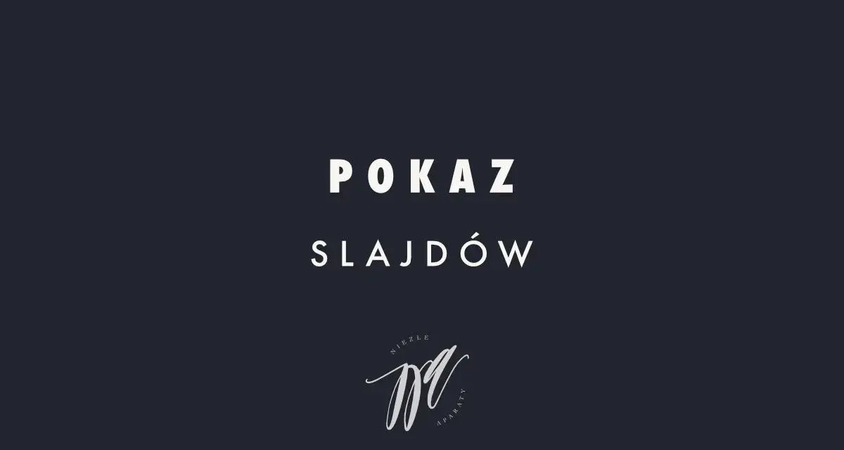 Jak zrobić pokaz slajdów ze zdjęć? Napisy "POKAZ SLAJDÓW" i logo "NIEŹLE APARATY" na ciemnym tle.