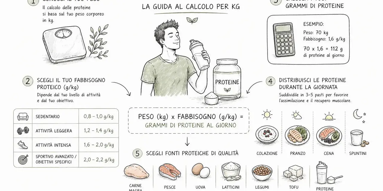 Guida al calcolo delle proteine giornaliere: peso, fabbisogno e fonti. Le proteine a cosa servono? Fondamentali per il recupero muscolare.