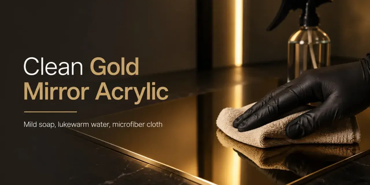 Learn how to clean gold mirror acrylic with mild soap, lukewarm water, and a microfiber cloth for a streak-free shine.