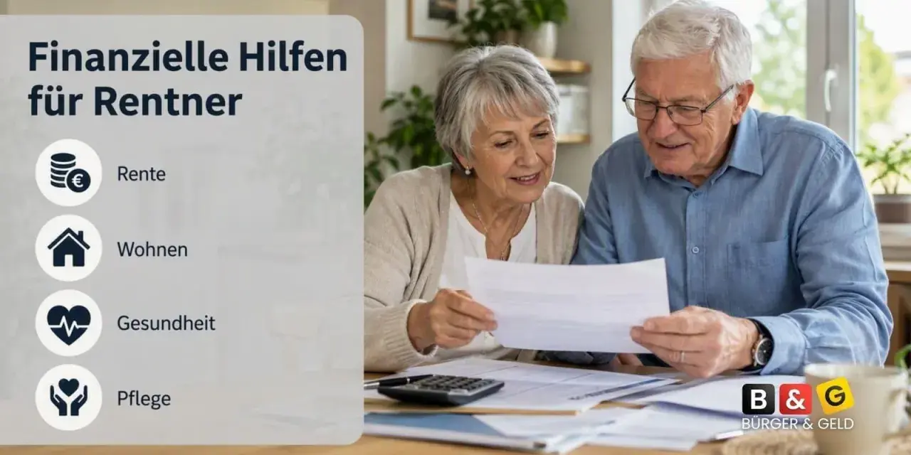 Älteres Paar prüft Unterlagen. Finanzielle Hilfen für Rentner, auch wenn sie getrennt lebend sind, sind wichtig.
