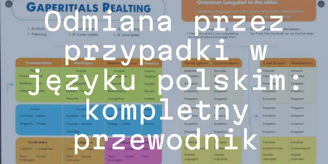 Odmiana przez przypadki w języku polskim: kompletny przewodnik. Mianownik kto co?