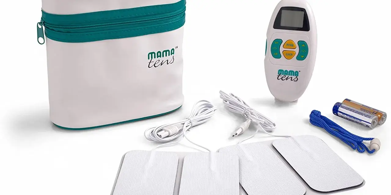 Zestaw Mama Tens do porodu: urządzenie, elektrody, baterie i etui. Pomoc w łagodzeniu bólu.