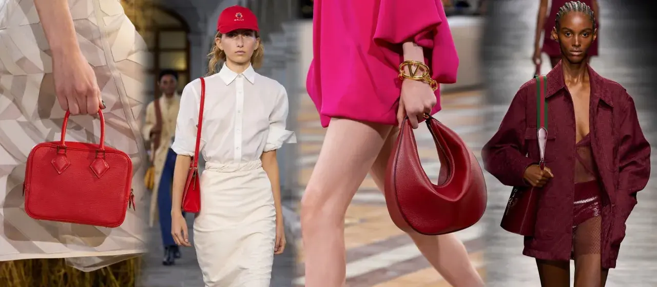 Modelli con borse rosse: idee su come abbinare una borsa rossa per un look audace e chic.