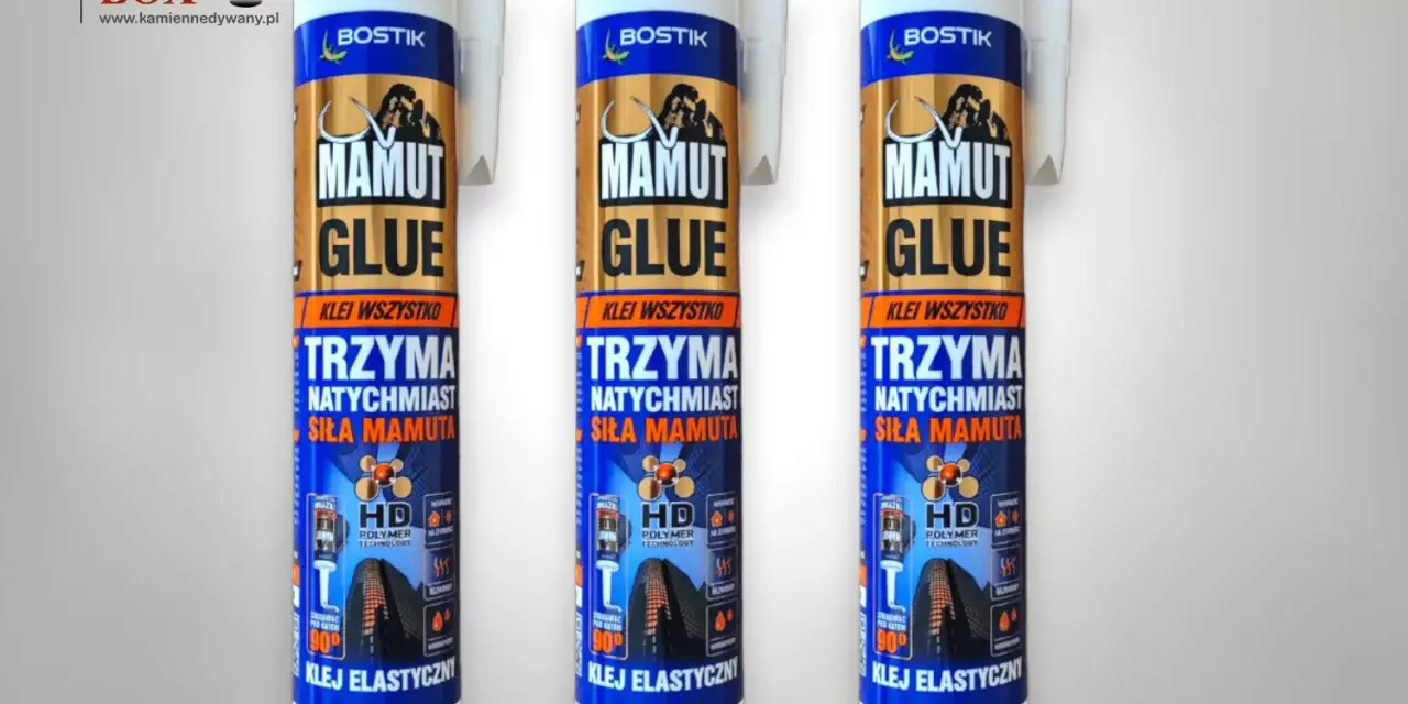 Szukasz, jaki klej do kamienia naturalnego na zewnątrz? Trzy tubki kleju Bostik Mamut Glue, który klei natychmiast z siłą mamuta, idealny do zastosowań zewnętrznych.