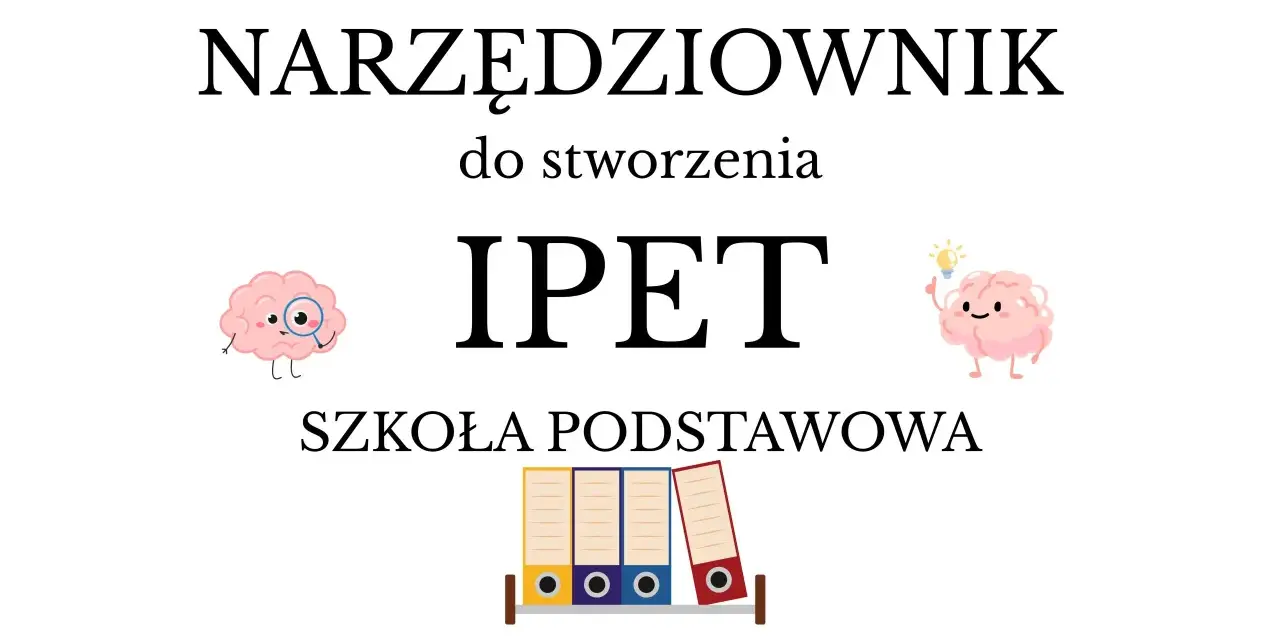 Narzędziownik IPET dla Szkoły Podstawowej. Urocze mózgi z okularami i żarówką.