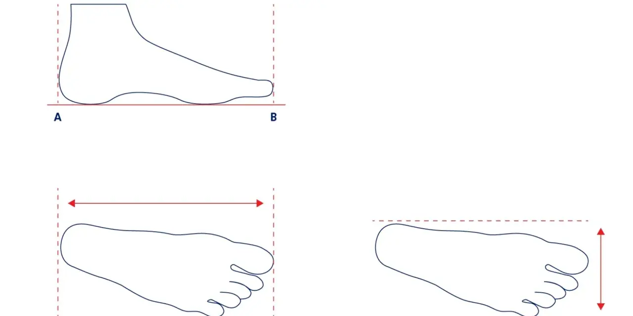 Guía para elegir tu talla Mizuno: mide tu pie de largo y ancho para saber si necesitas talla grande o pequeño.