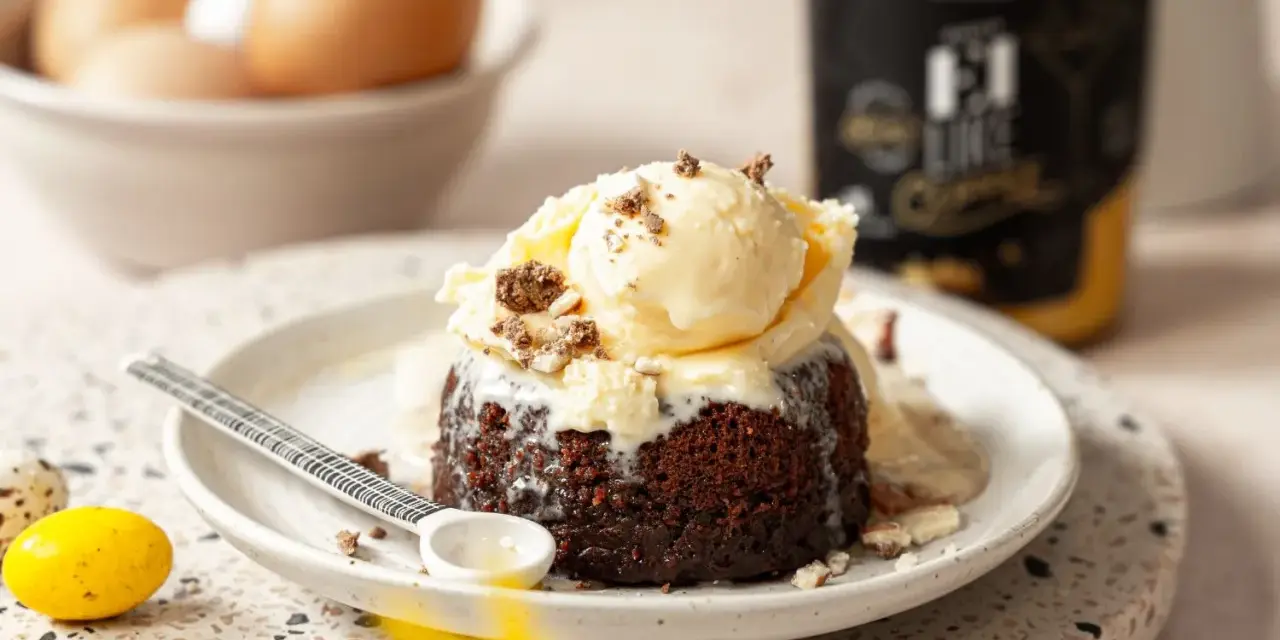 Ein warmer brownie mit einer Kugel Vanilleeis, bestreut mit Schokostückchen. Perfekt für Naschkatzen!