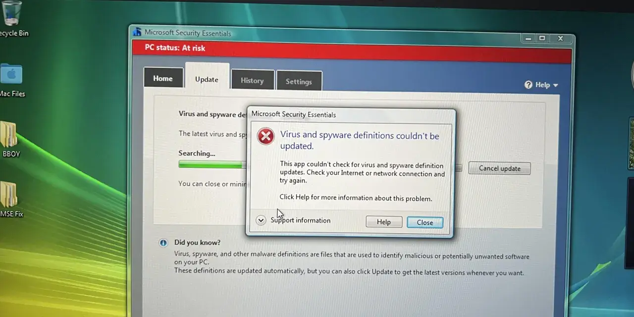Microsoft security essentials nie można zaktualizować definicji wirusów - poznaj przyczyny i rozwiązania