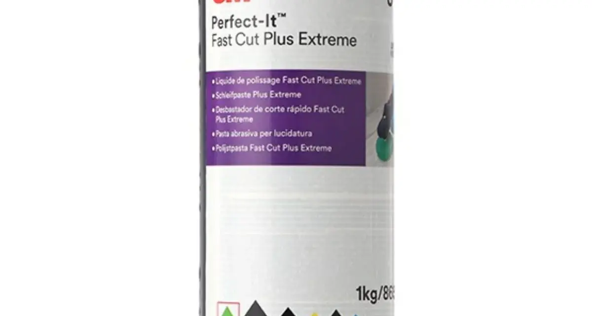 En burk med 3M Perfect-It Fast Cut Plus Extreme polermedel. Perfekt för att snabbt få bort repor och ge en extremt fin finish.