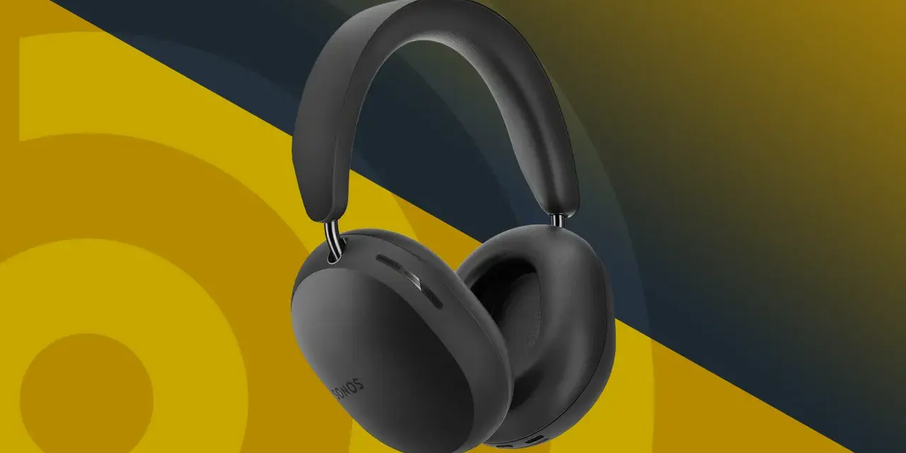 Svart Sonos-hörlur med mjuk vaddering. Dessa lila hörlurar ger en fantastisk ljudupplevelse.