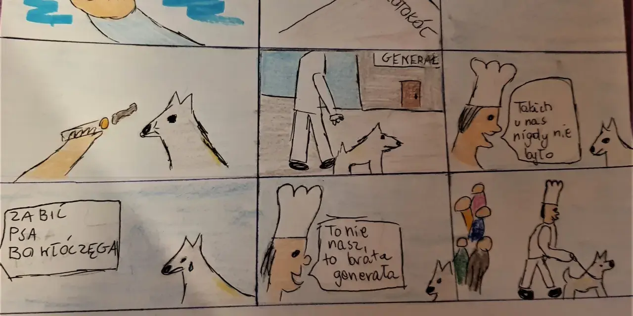 Komiks o tym, o czym może być komiks: pies generała, protokół, kucharz i pies.