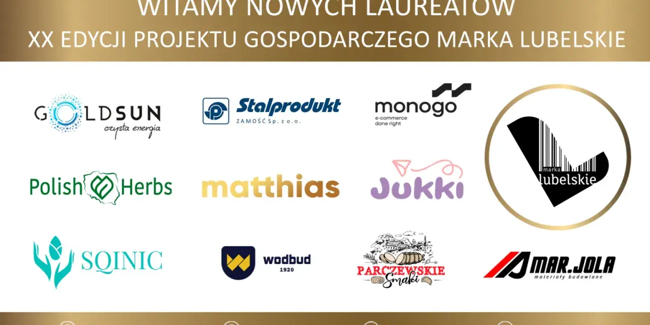 Logotypy laureatów XX edycji projektu gospodarczego Marka Lubelskie.