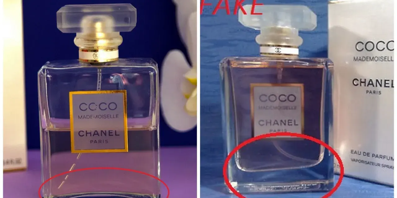 Porównanie oryginalnych perfum Chanel Coco Mademoiselle z podróbką. Zwróć uwagę na detale, by docenić oryginalność zapachu.