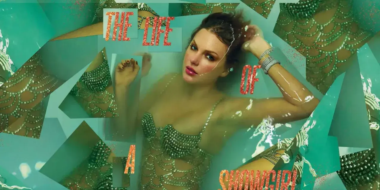 Taylor Swift w błyszczącym stroju w wannie, zapowiedź jej nowego albumu "The Life of a Showgirl".