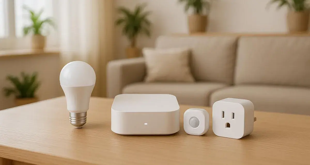 Dispositivos para el hogar inteligente: bombilla, hub, sensor y enchufe. Así funciona Zigbee para conectar tu casa.