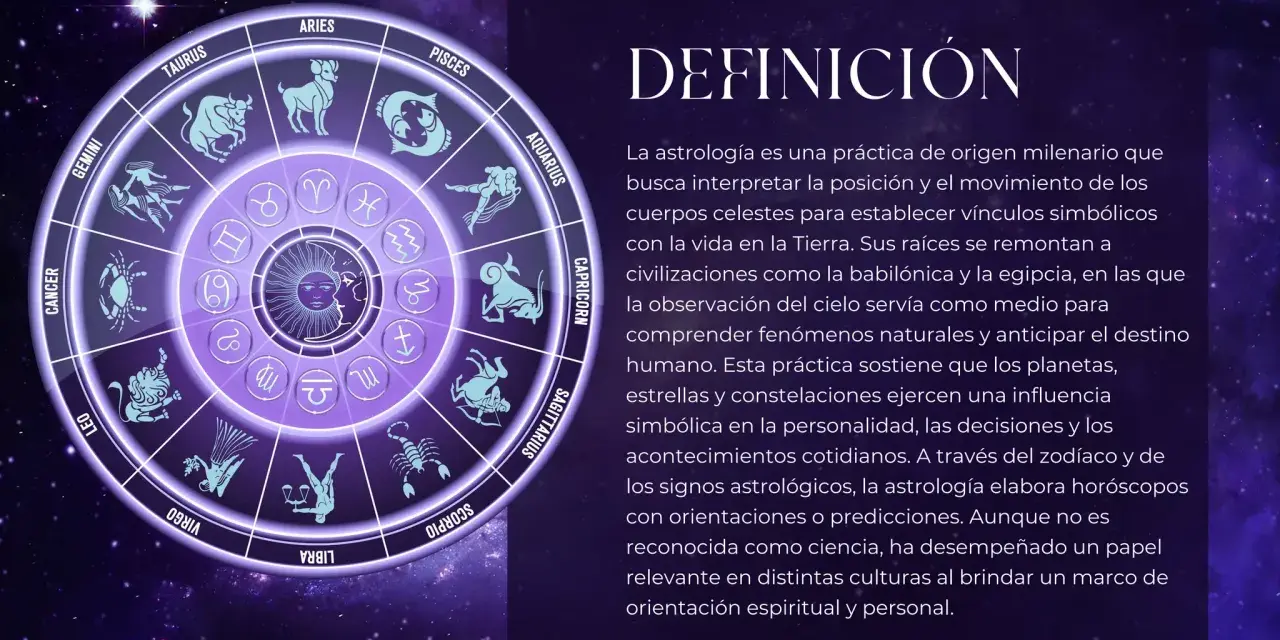 El zodíaco y la definición de que es la astrología, una práctica milenaria que interpreta el cosmos para guiar la vida.