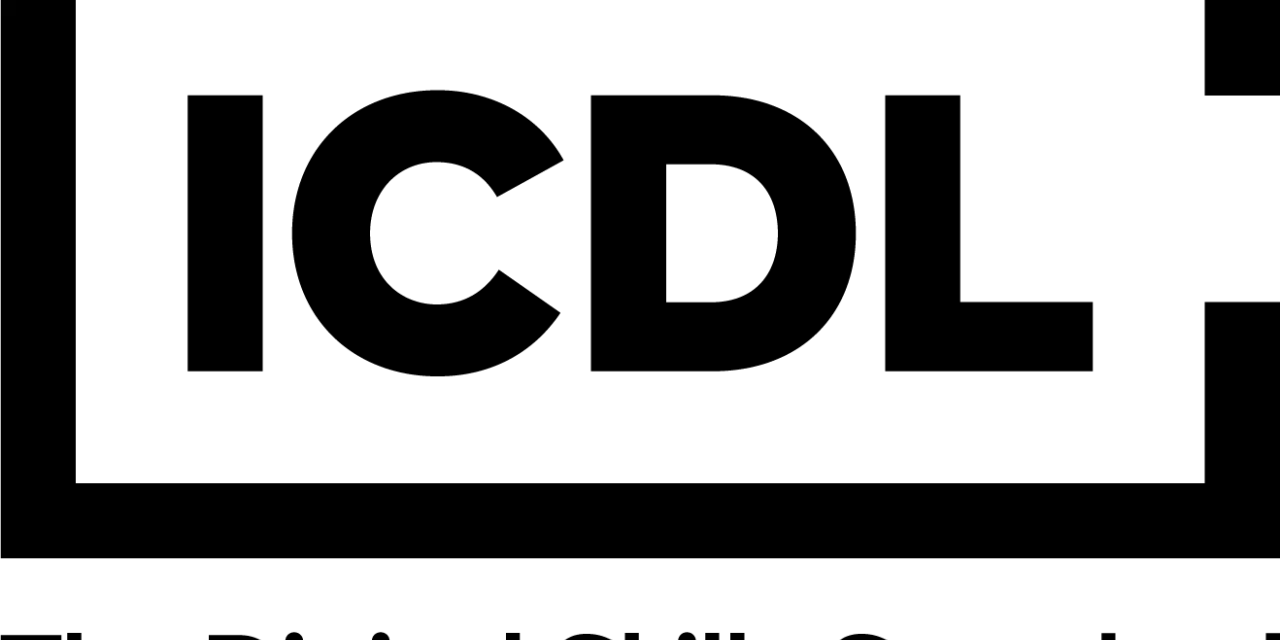 Logo ICDL, che sta per "eCDL cos'è", con lo slogan "The Digital Skills Standard".