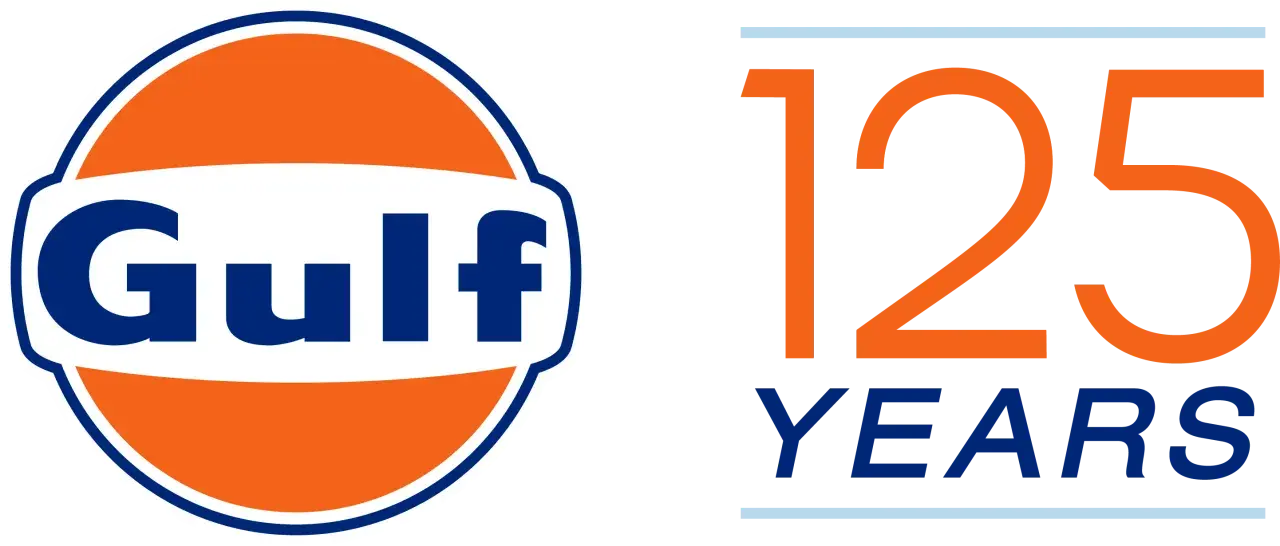 Logo Gulf z napisem "125 YEARS".