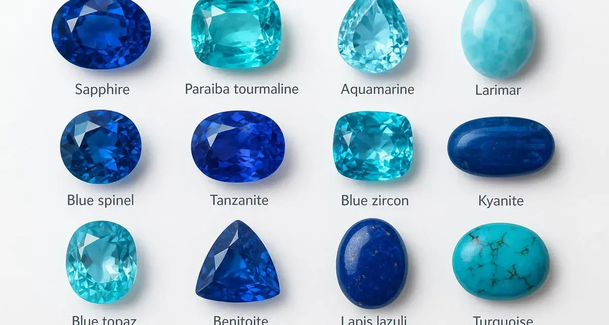 Dodici gemme blu, dal zaffiro al lapis lazuli, esplorano il **pietra blu significato**.