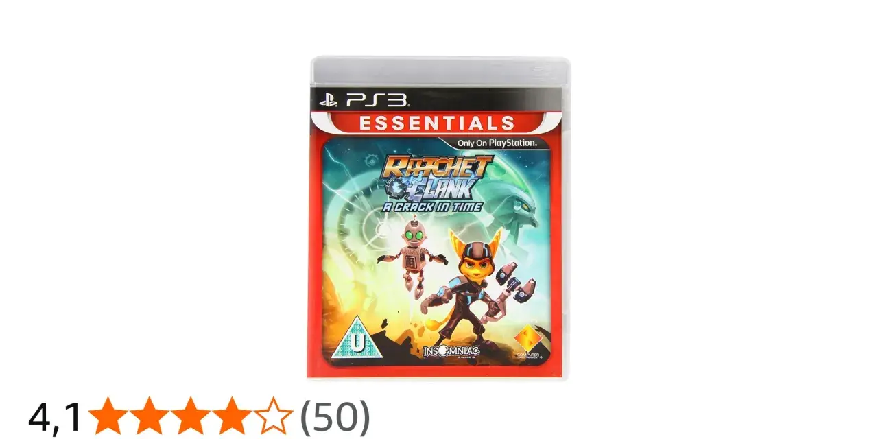 Caja del videojuego Ratchet & Clank: Una dimensión aparte para PS3. Ratchet y Clank listos para la aventura.