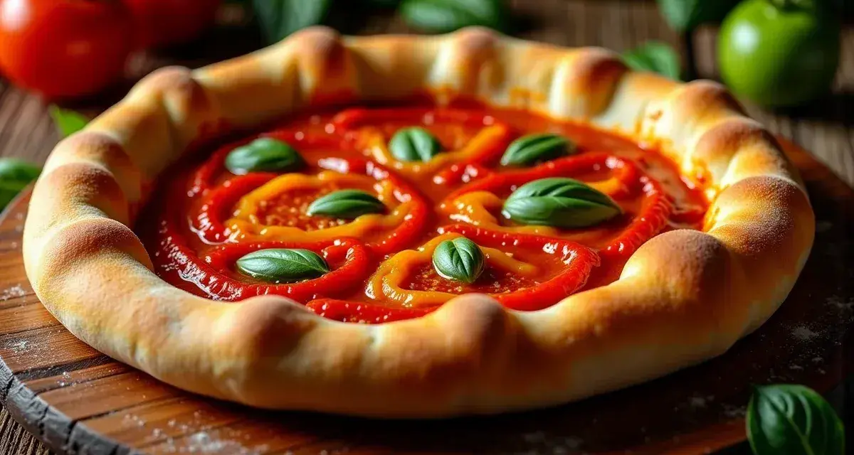 Pyszna pizza z papryką i bazylią, idealne dodatki do pizzy.