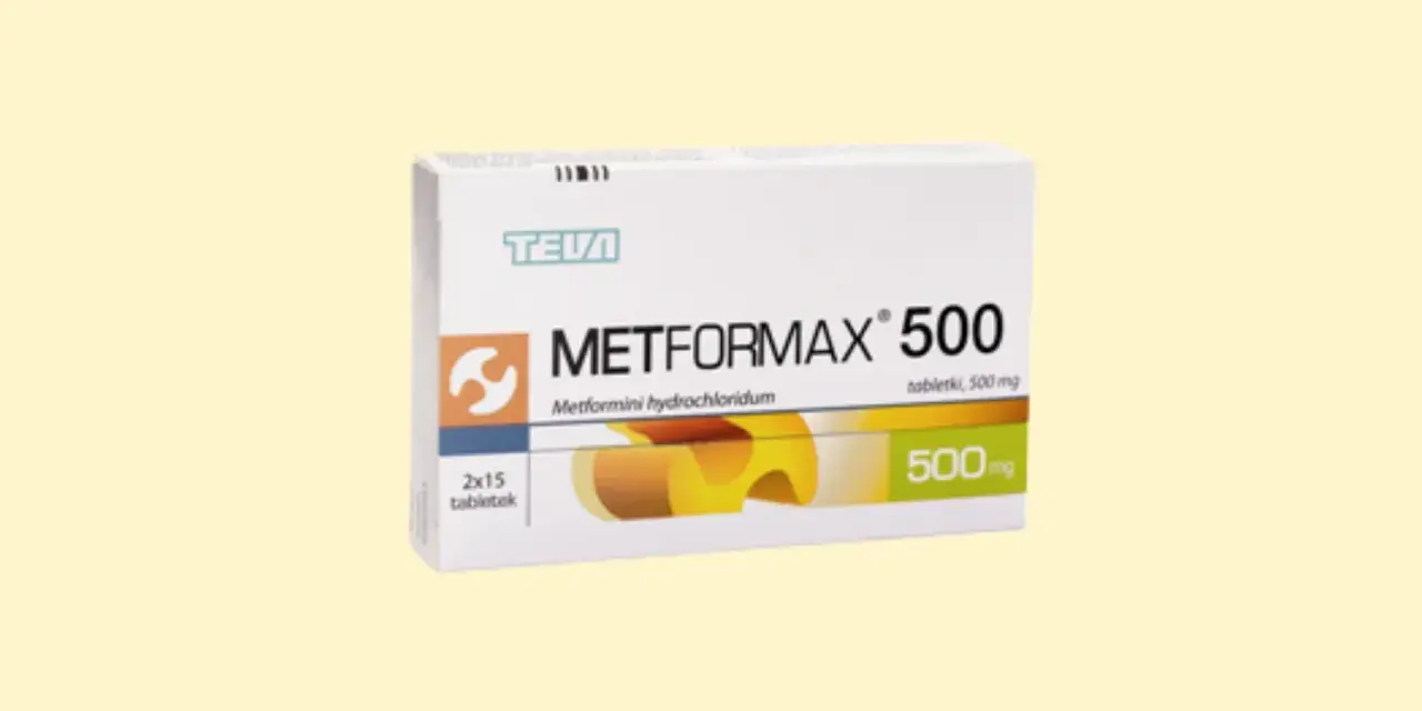 Opakowanie leku Metformax 500, który może być stosowany jako wsparcie w procesie odchudzania. Zawiera 30 tabletek po 500 mg.