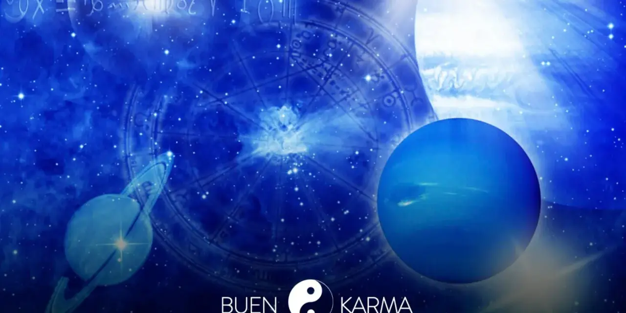 Un cielo estrellado con planetas y símbolos zodiacales, evocando la energía de la jupiter carta astral.