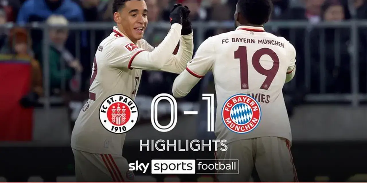 Piłkarze Bayernu świętują zwycięstwo 0-1 nad St. Pauli. Skrót meczu na Sky Sports Football.