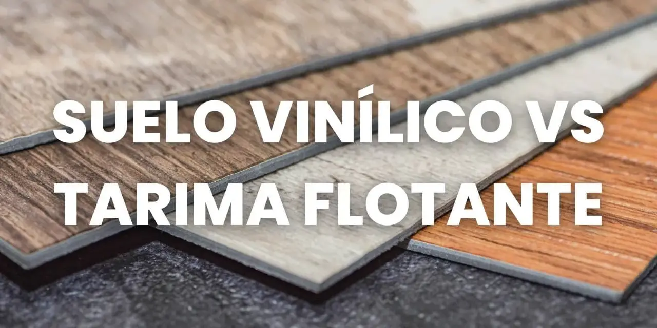 Muestras de tarima flotante o suelo vinílico con diferentes acabados de madera.